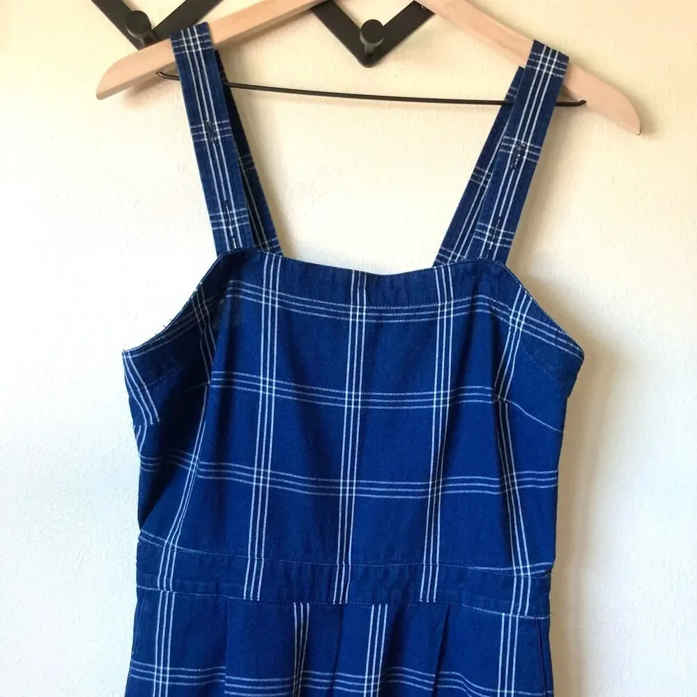 J. Crew Windowpane Cross-Back Jumper Size 2 in Blue & White Cottage Core - Picture 5 of 15
